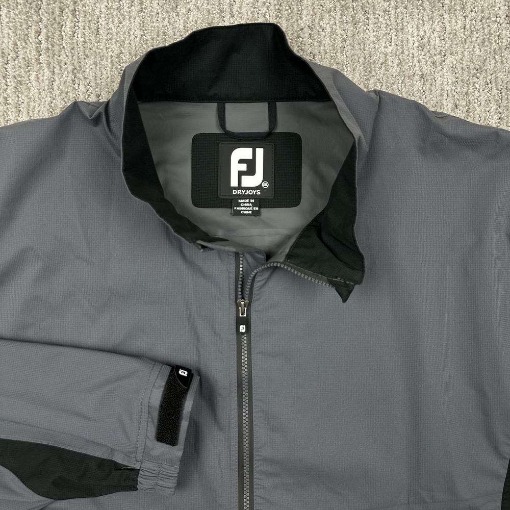 FootJoy DryJoys HydroLite Jacket Mens 2XL Gray Waterproof Golf Rain Windbreaker